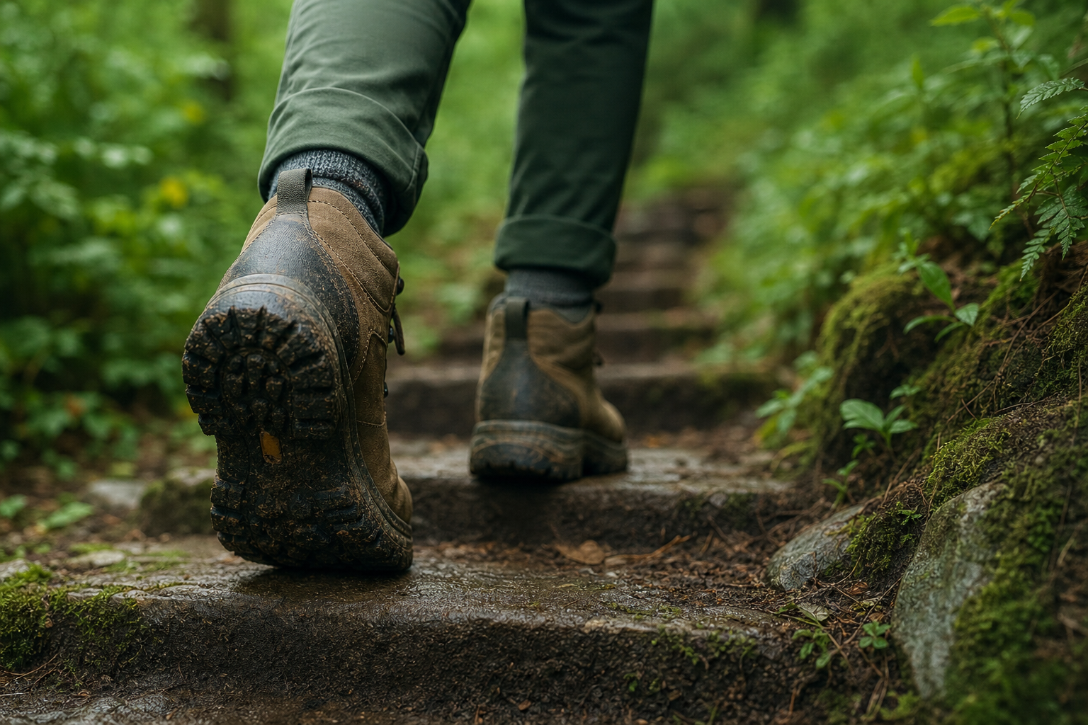 Trail steps representing daily movement with Shinessspark